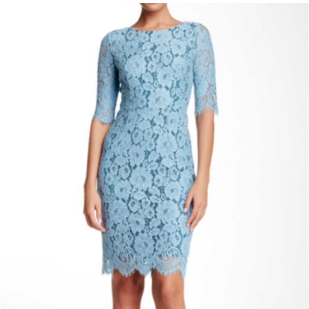 Erin Fetherston blue lace sheath dress